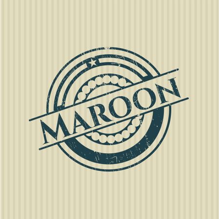 Maroon rubber stamp with grunge texture