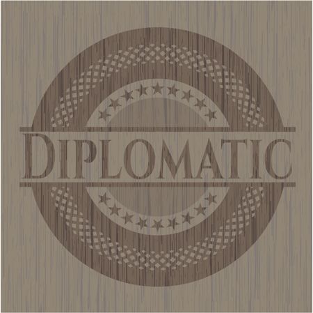 Diplomatic vintage wood emblem