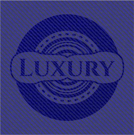 Luxury badge with jean texture