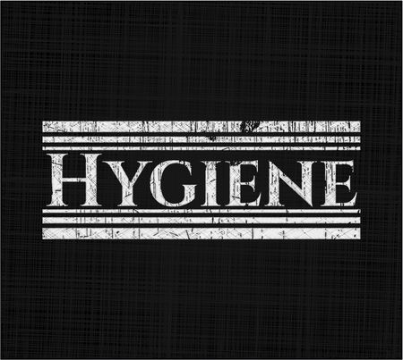 Hygiene chalk emblem written on a blackboard