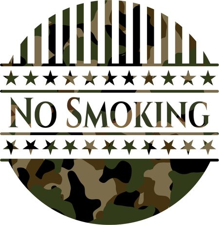 No Smoking on camo pattern