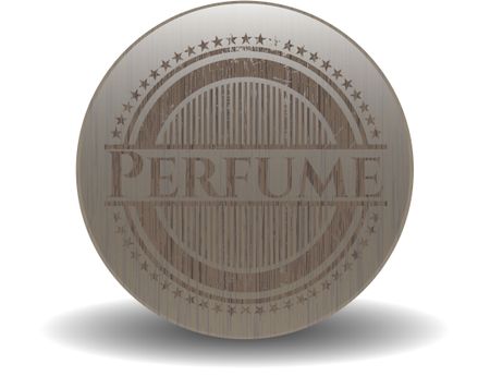 Perfume wooden emblem. Vintage.