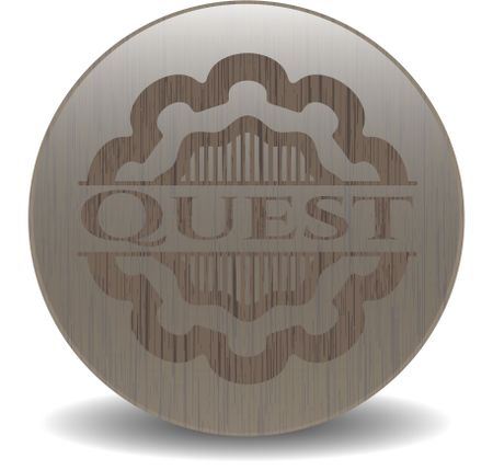 Quest retro style wooden emblem