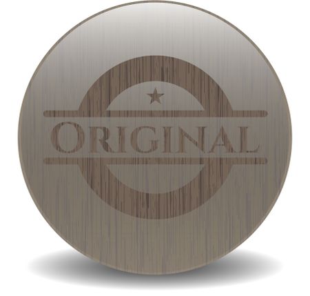 Original retro wooden emblem