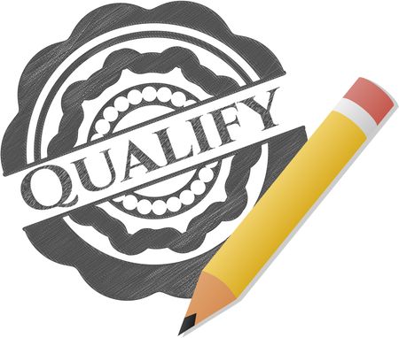 Qualify emblem drawn in pencil