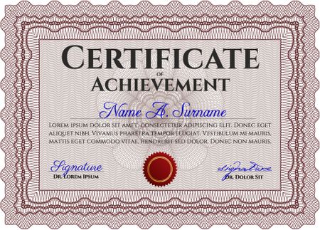 Red Diploma. Border, frame. Good design. With background. 