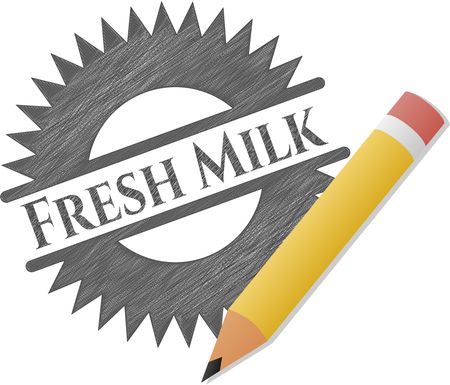 Fresh Milk emblem drawn in pencil