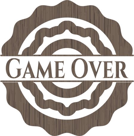 Game Over wood icon or emblem