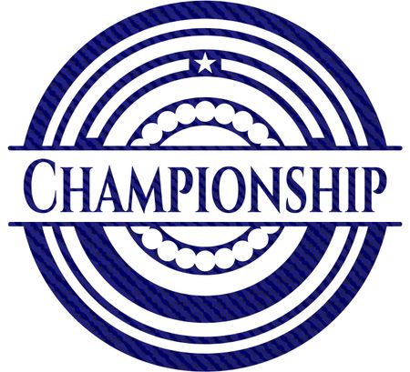Championship emblem with jean background