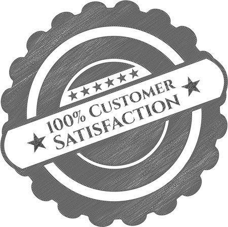 100% Customer Satisfaction pencil draw