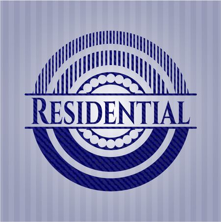 Residential emblem with jean background