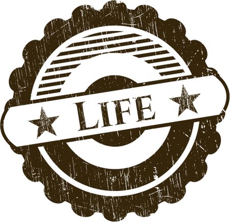 Life rubber stamp with grunge texture