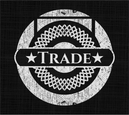 Trade chalkboard emblem on black board