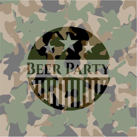 Beer Party on camouflage texture