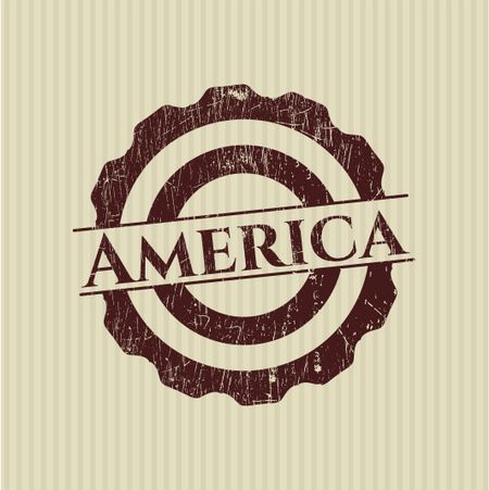 America rubber grunge stamp