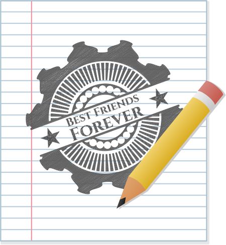 Best Friends Forever pencil strokes emblem