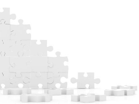 Premium Photo  Blank puzzles arranged neatly with white background 3d  rendering