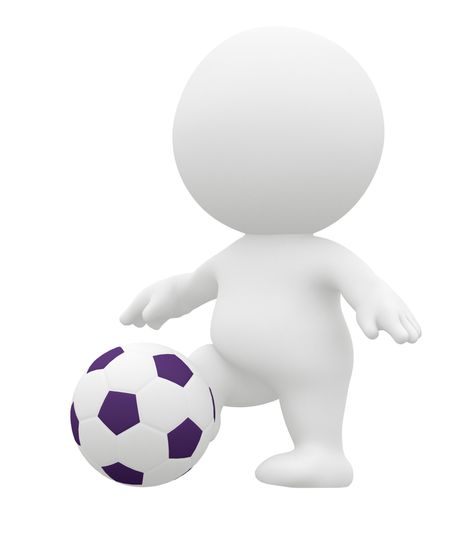 3D football player isolated over a whte background