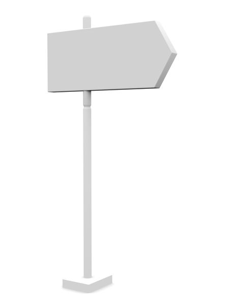 3D Road sign indicating a direction isolated over a white background