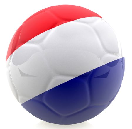 3D football with the flag of Holland - isolated over a white background