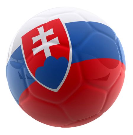 3D football with the flag of Slovakia - isolated over a white background