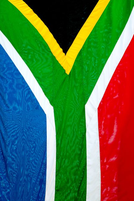Close up of South African flag