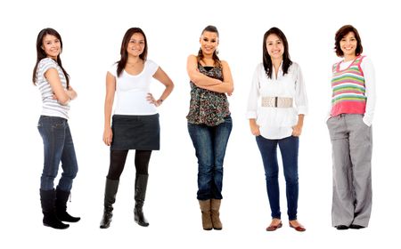 casual women smiling isolated over a white background