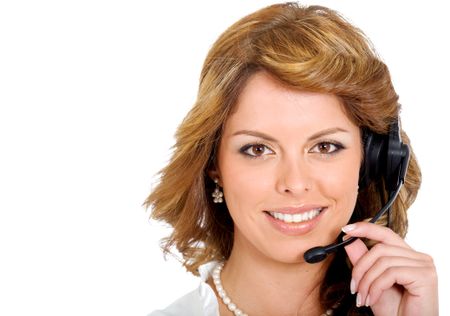 business customer service girl isolated over a white background