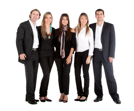 Group of business people isolated over a white background