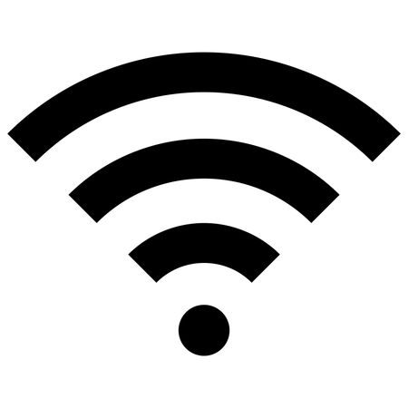 Vector illustration of wireless connection icon in black