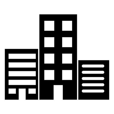 Vector Illustration with Building Icon in black
