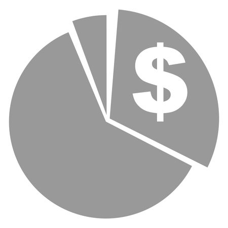 Vector Illustration with Gray Pie Chart Dollar Icon
