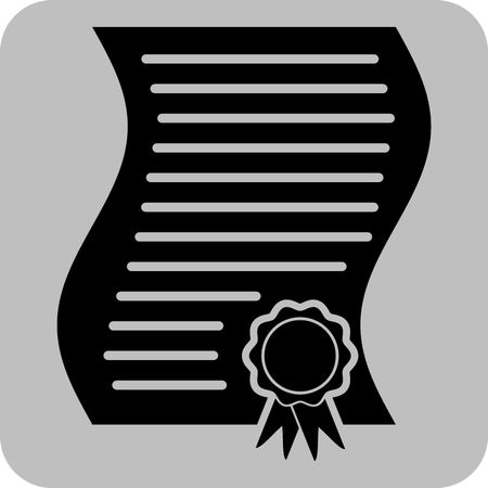 Vector Illustration of a Charter Certificate Icon black in color
