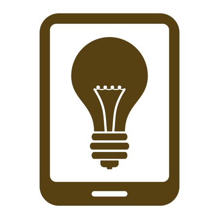 Vector Illustration of Brown Smart Phone Bulb Icon
