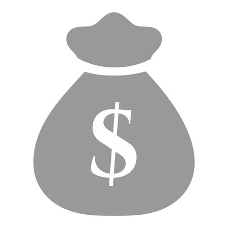 Vector Illustration of Gray Money Bag Icon
