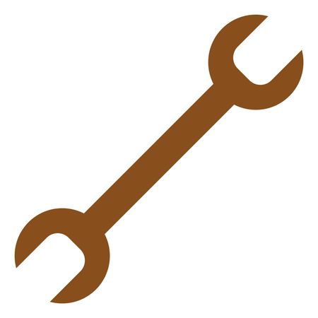 Vector Illustration of Spanner Icon in Brown

