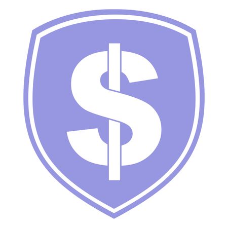 
Vector Illustration of Dollar Shield Icon in Light Blue

