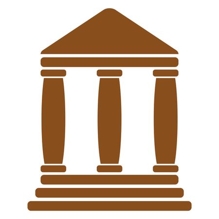 Vector Illustration of Bank Icon in Brown
