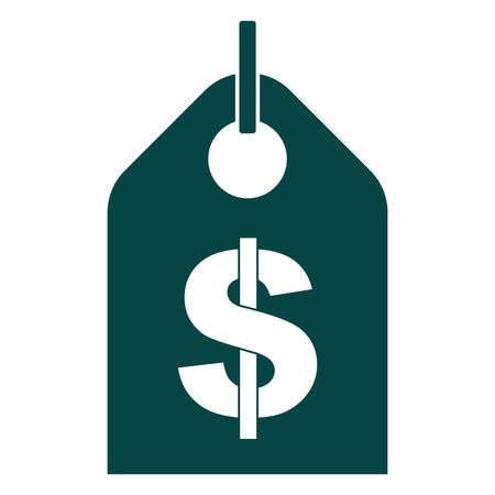 Vector Illustration of Dark Green Money Tag Icon
