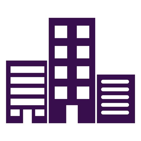 Vector Illustration of Building Icon in Violet

