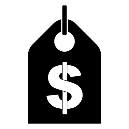 Vector Illustration of Dollar Tag Icon in Black
