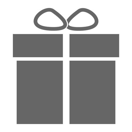 Vector Illustration of Gift Box Icon in Gray
