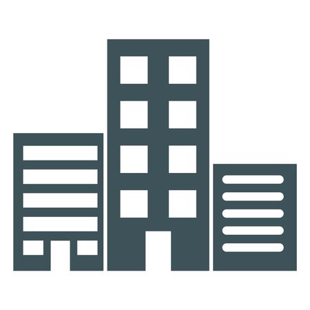 Vector Illustration of Building Icon in Gray
