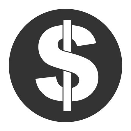 Vector Illustration of Gray Dollar Icon
