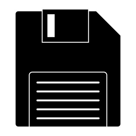 Vector Illustration of a Floppy Disc Icon in Black
