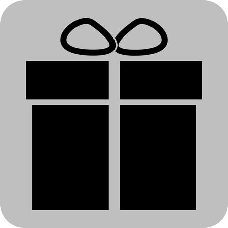 Vector Illustration of Gift Box Icon in Black