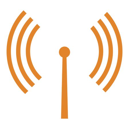 Vector Illustration of Antenna Icon in Orange
