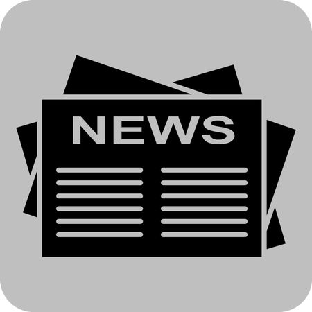 Vector Illustration of Newspaper Icon in Black
