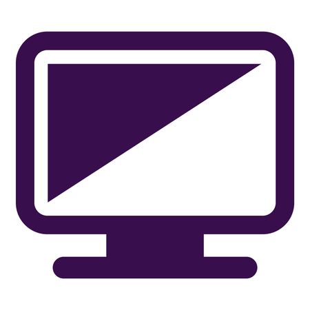 Vector Illustration of Computer Monitor Icon in Purple