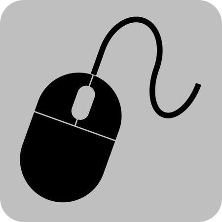 Vector Illustration of a Mouse Black in Color Icon

